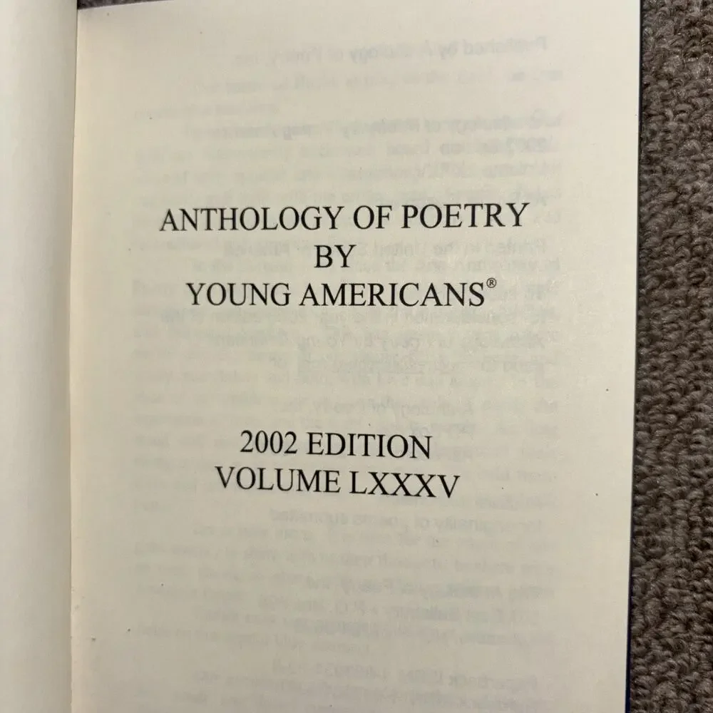 Anthology of Poetry by Young Americans 2002 Edition Vol LXXXV NEW
